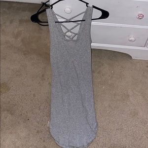 woman’s grey bodycon mini dress